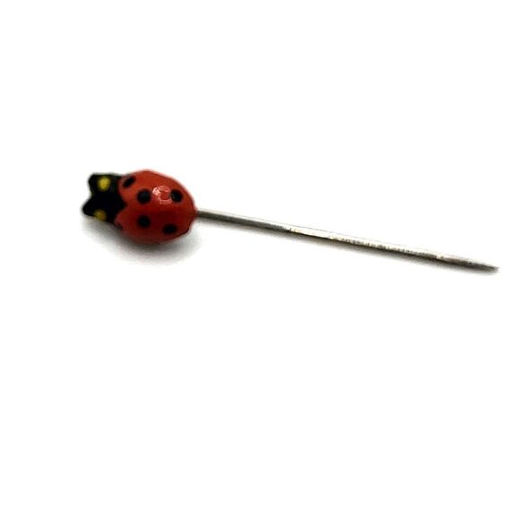 Vintage Ladybug Hat Pin 8mm - Picture 1 of 2